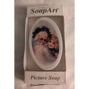 SoapArt Picture Soap Victorian Santa Bed Bath & Beyond Vintage Christmas NOS